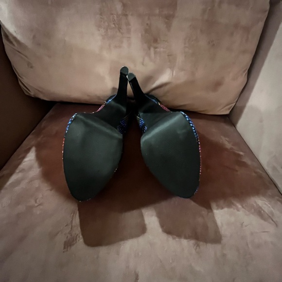 Steve Madden Dyvinal Bright Multicolor Rhinestone Heels Size 7 - Picture 4 of 10